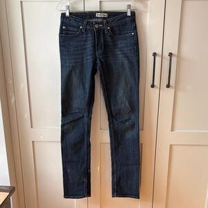 Acne Jeans Womens Sz 27w/32L Tall mid blue straight leg mid rise urban high end